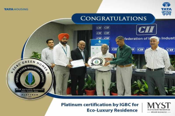 Tata Myst awarded Platinum certification by IGBC for Eco-Luxury Residence
